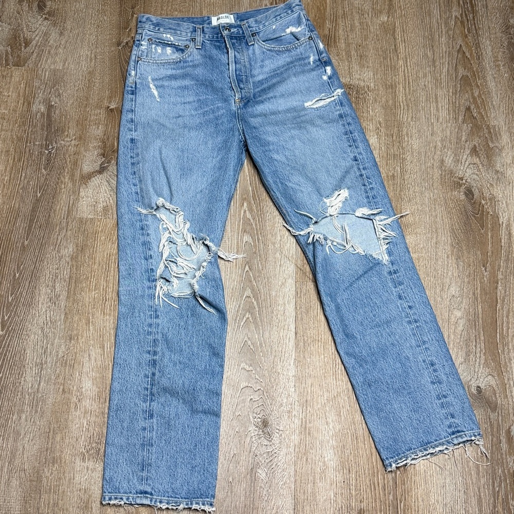 Agolde 90's Mid Rise Loose Fit Jeans - Fall Out - Picture 2 of 6